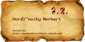 Horánszky Norbert névjegykártya