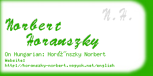 norbert horanszky business card